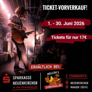 Ticketvorverkauf
 1. - 30- Juni
12€
